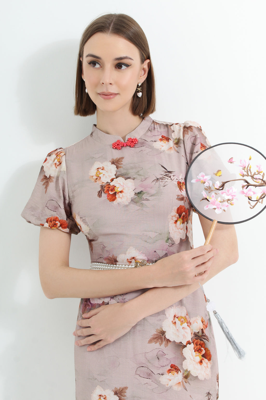 Painted Peony Modern Cheongsam