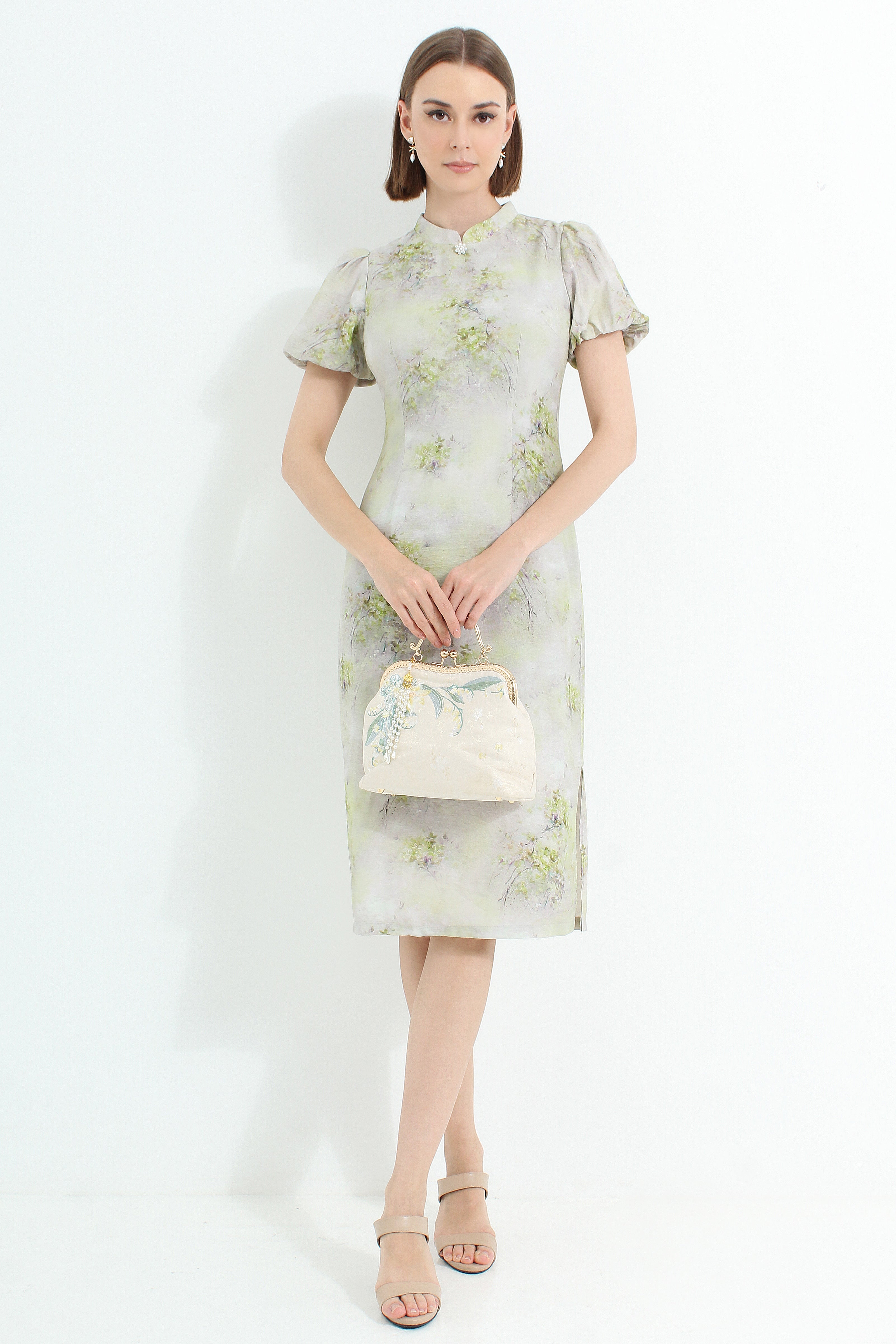Painted Peony Modern Cheongsam