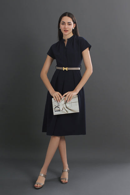 Charlotte V-neck Belted Midi Dress