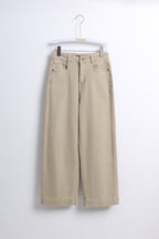 Beige Denim Wide Leg Jeans (M size)