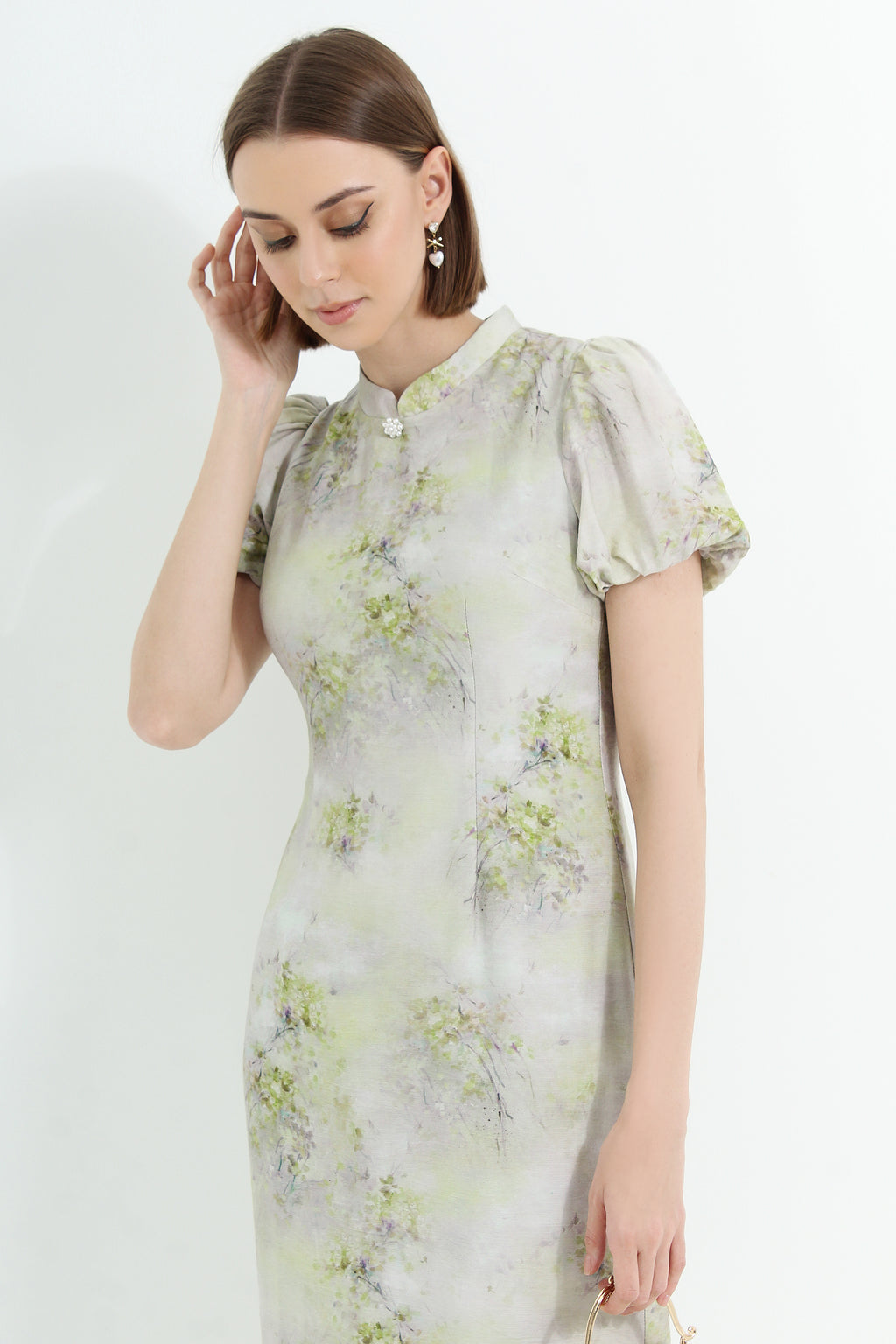 Painted Peony Modern Cheongsam