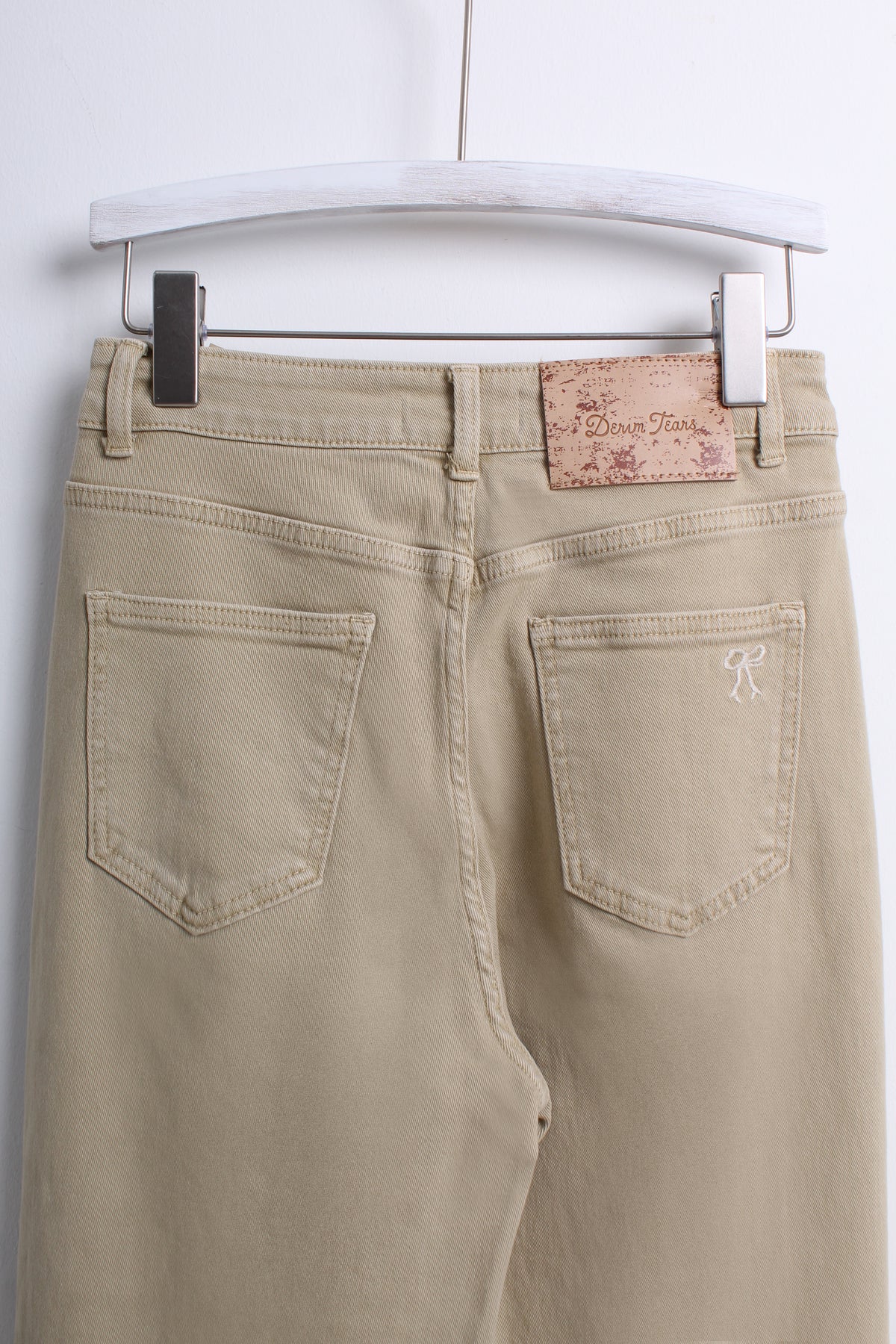 Beige Denim Wide Leg Jeans (M size)