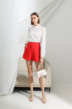 Tailored High Waisted Buttoned Shorts
