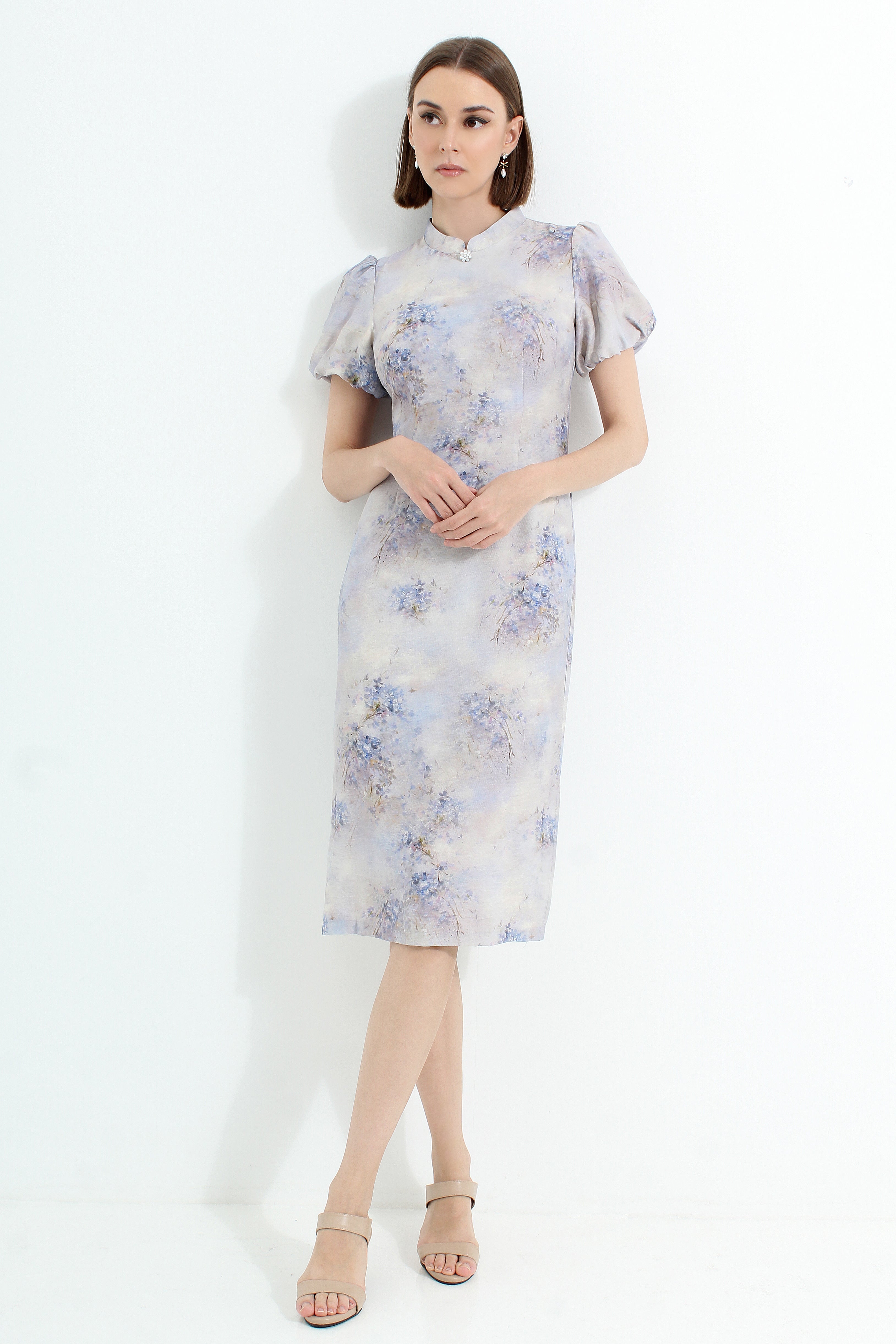 Painted Peony Modern Cheongsam