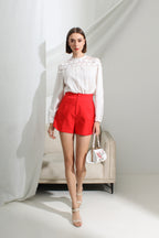 Tailored High Waisted Buttoned Shorts