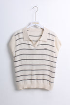 Knit Polo Top with Dog-shaped Charm (Free size)