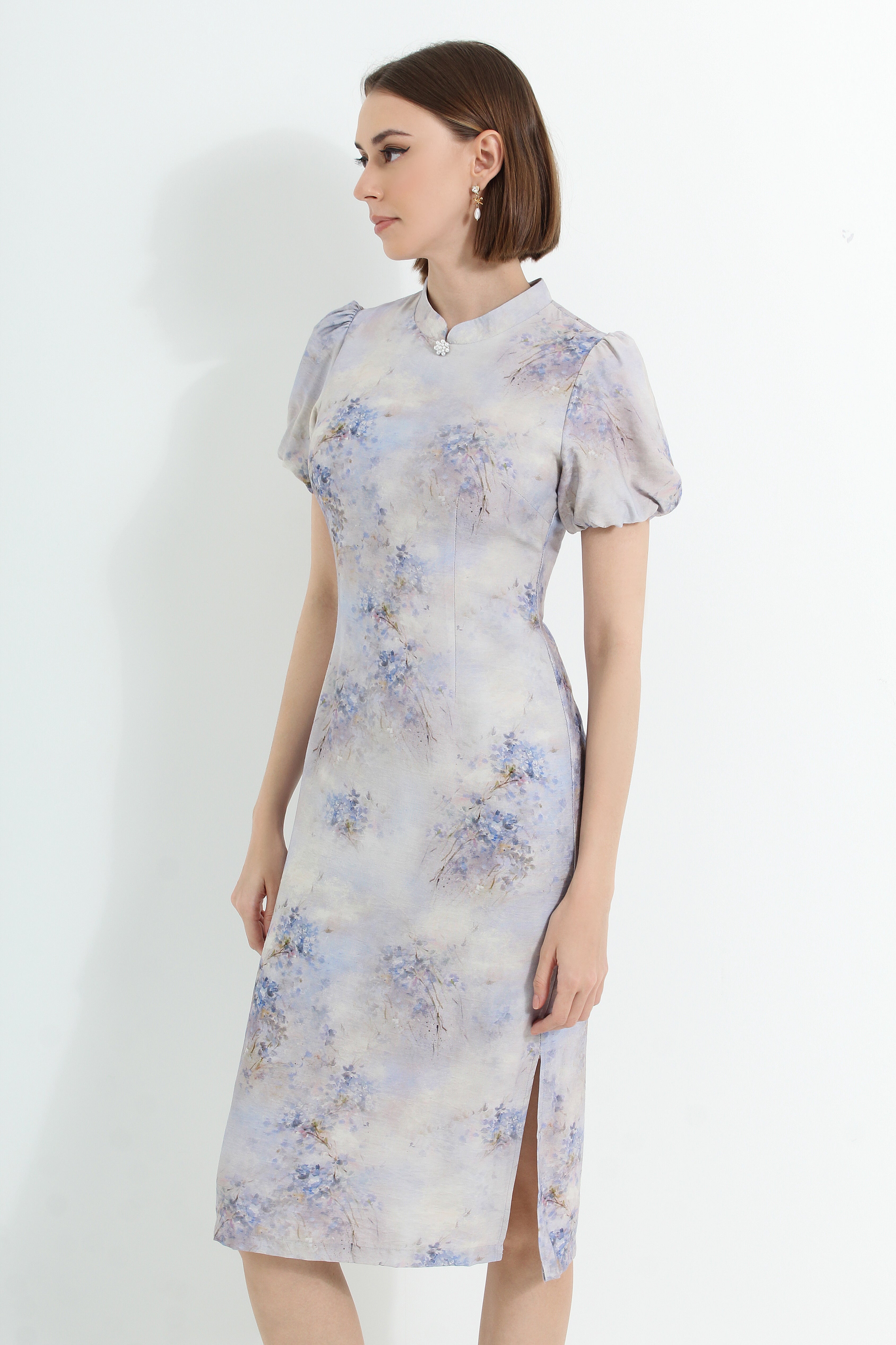 Painted Peony Modern Cheongsam