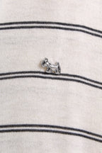 Knit Polo Top with Dog-shaped Charm (Free size)