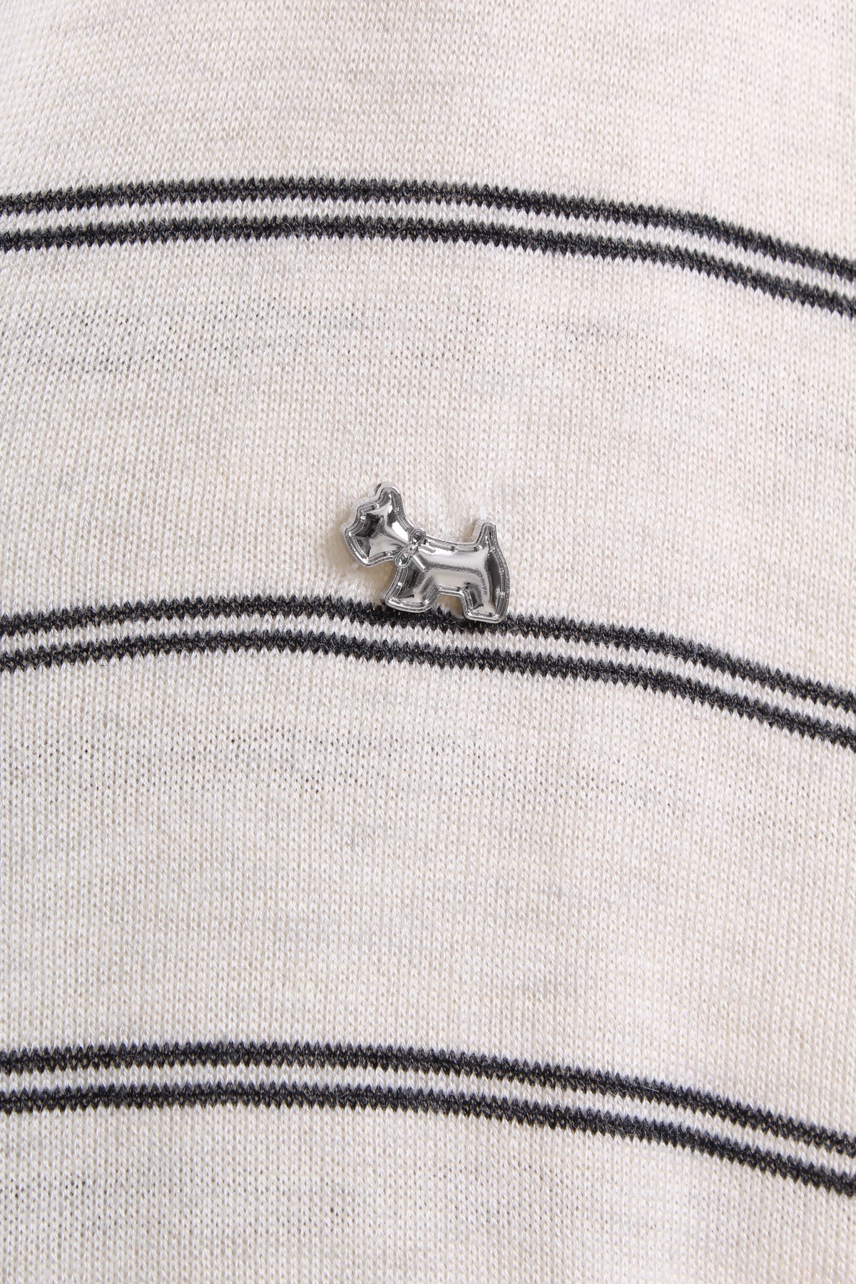 Knit Polo Top with Dog-shaped Charm (Free size)