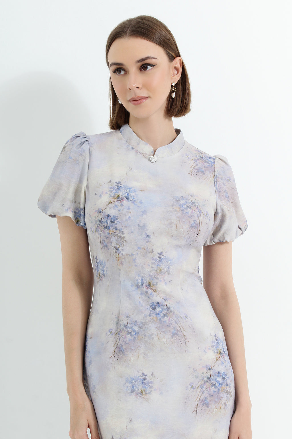 Painted Peony Modern Cheongsam