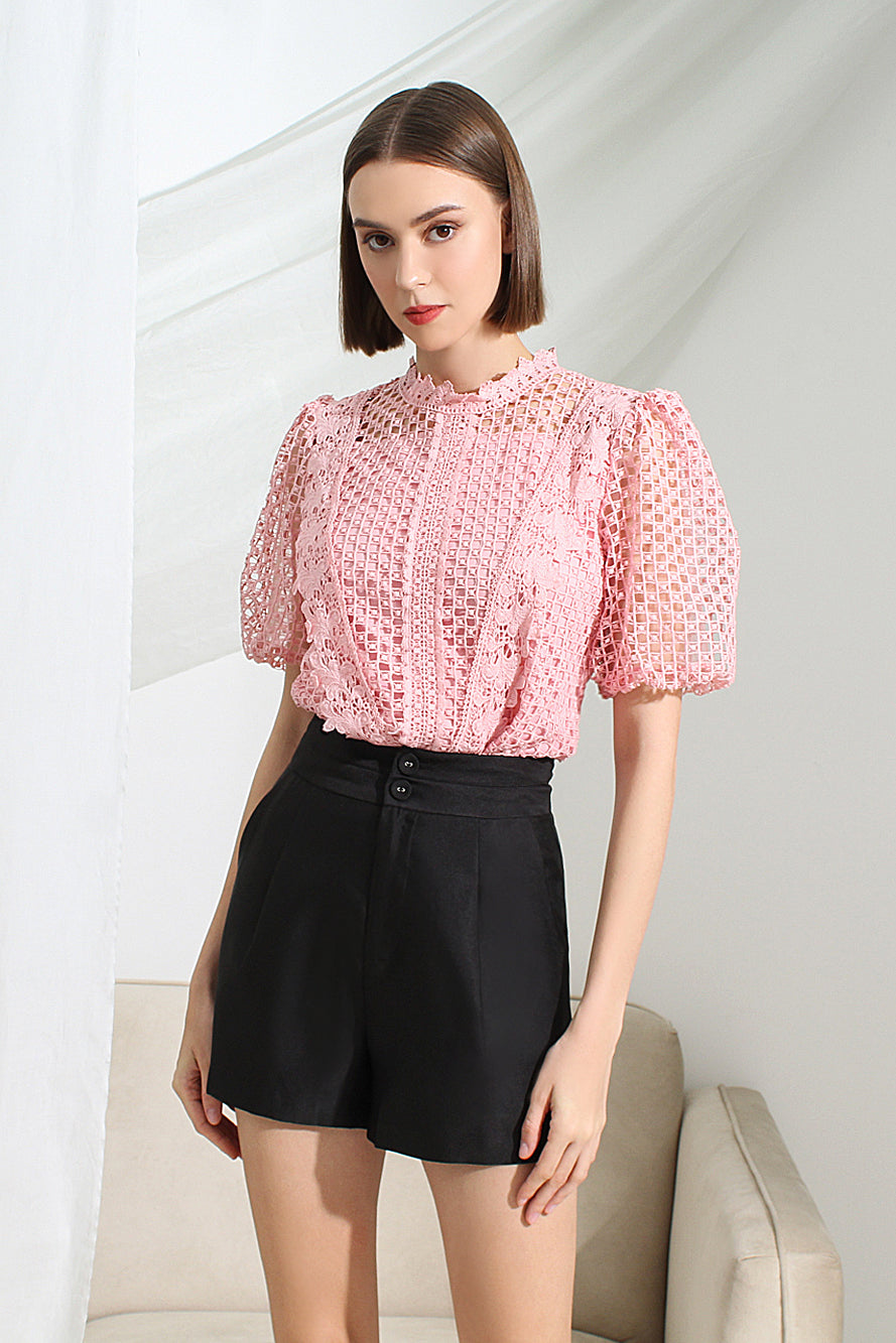 Tailored High Waisted Buttoned Shorts