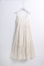 Dana Flare Maxi Dress in White (L size)