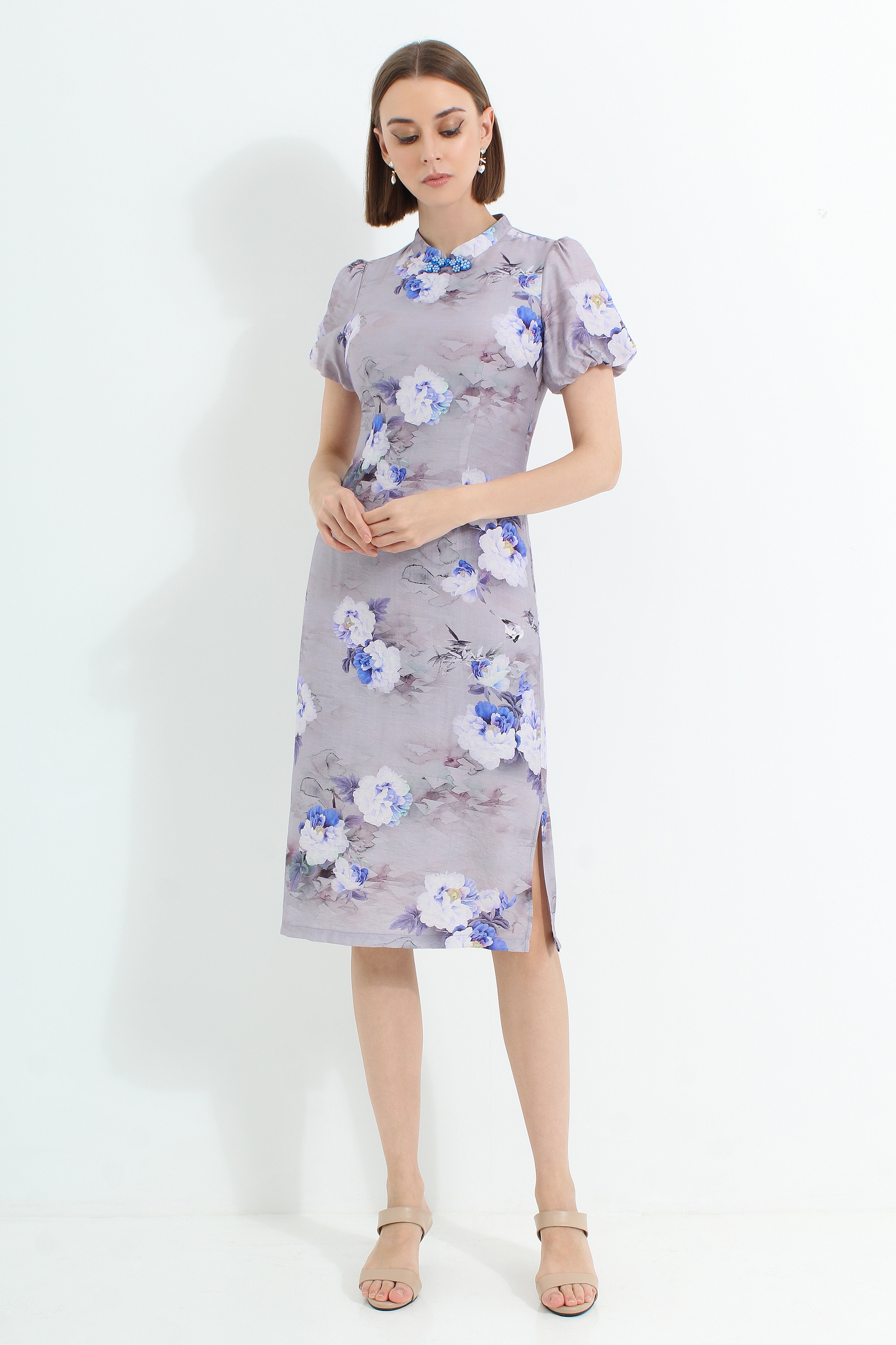 Painted Peony Modern Cheongsam