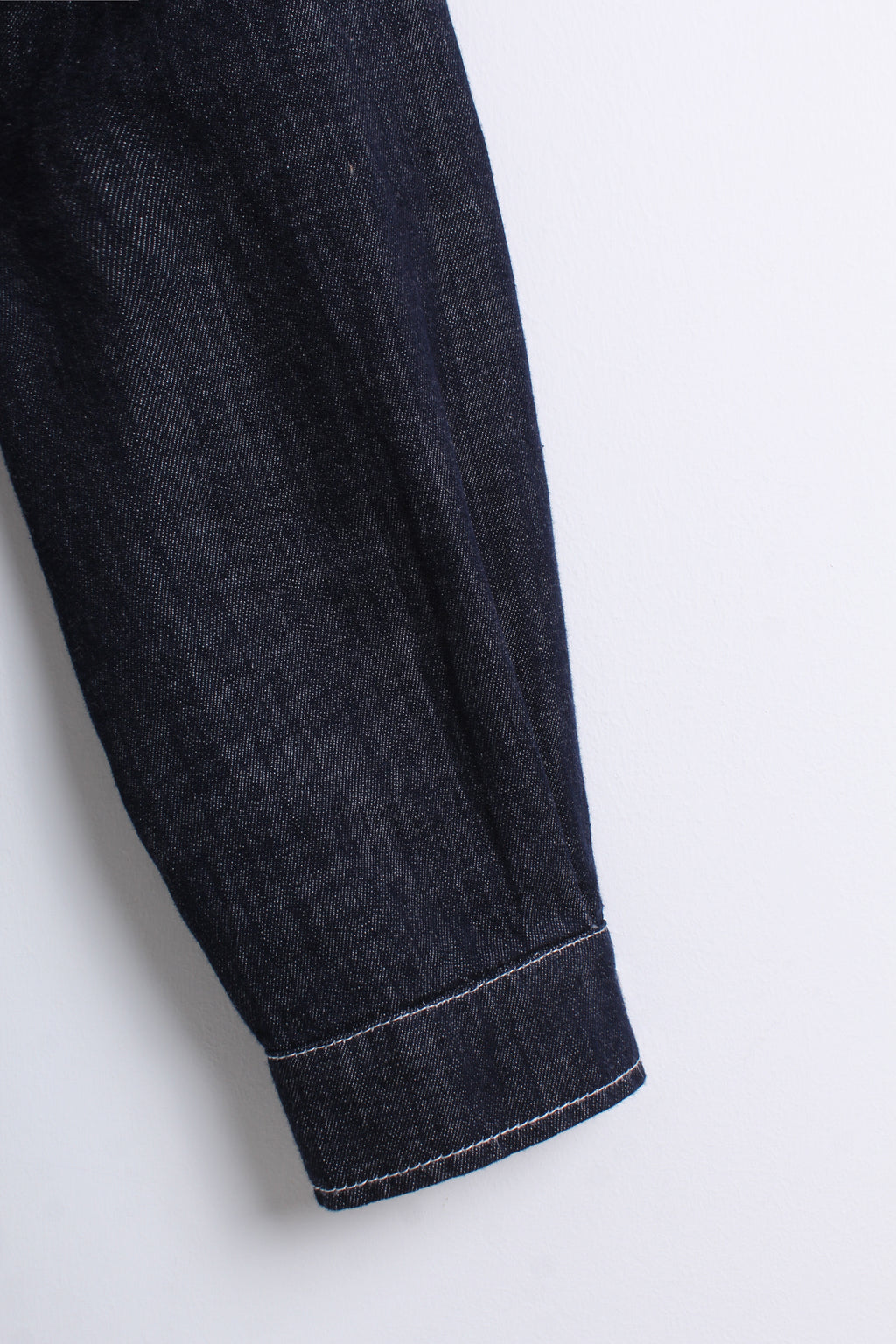 Dark Denim Shirt with Knit Overlay (Free size)