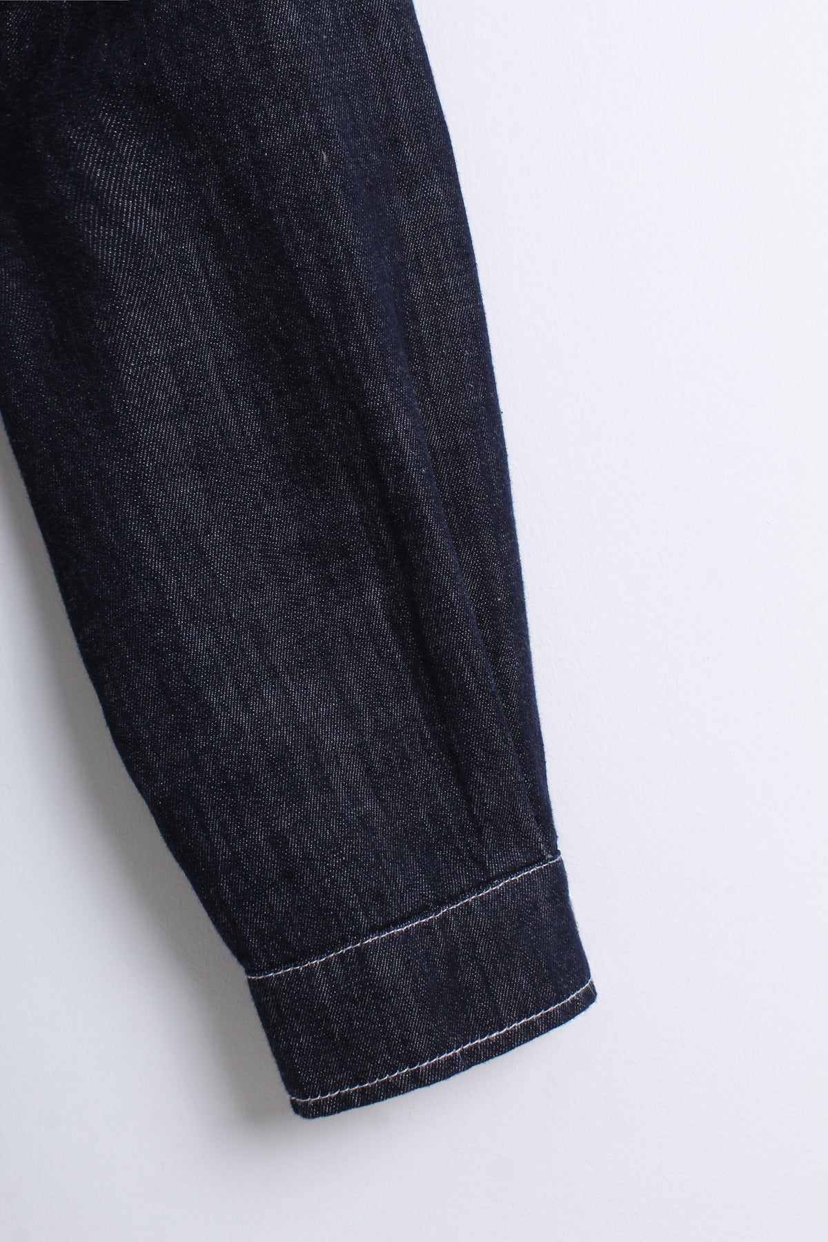 Dark Denim Shirt with Knit Overlay (Free size)