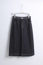 Dark Grey Denim Midi Skirt (XL size)