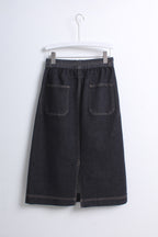 Dark Grey Denim Midi Skirt (XL size)