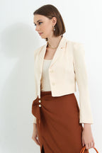 High Slit Midi Skirt with Pearls