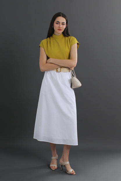 Makeda Sleeveless Turtleneck T-shirt Crew Neck Tee Knit Top