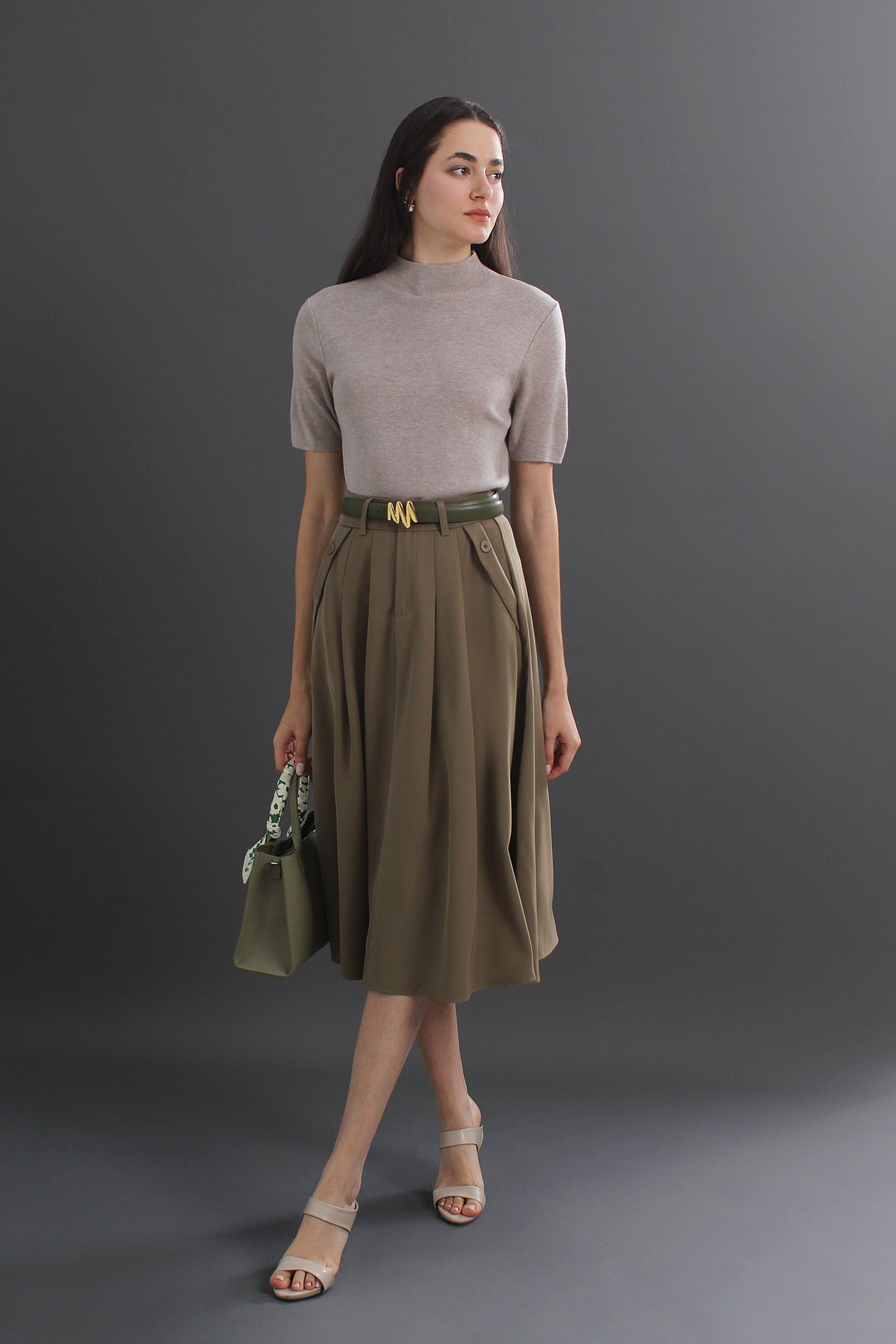 Antoinette High Waist Midi Skirt