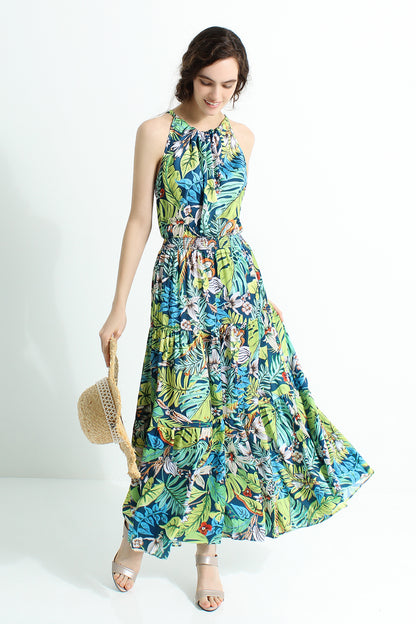 Halter Printed Maxi Dress