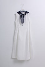 Norelle Boat Neck Dress in White (L size)