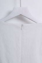 Norelle Boat Neck Dress in White (L size)