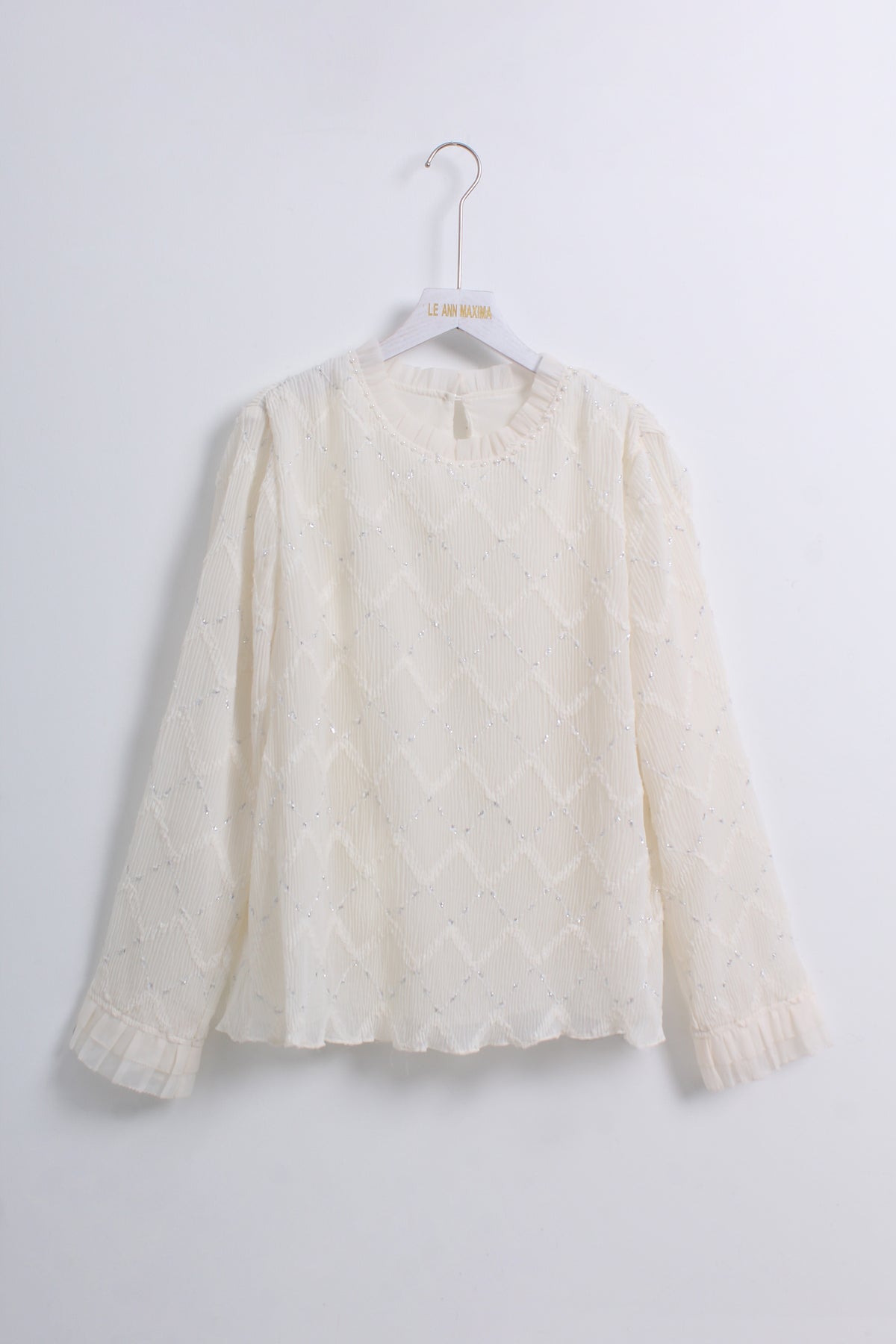 Off-white Eyelet Lace Blouse (XL size)