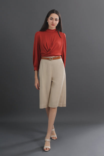 Tatiana Solid Slant Pocket Wide Leg Pants