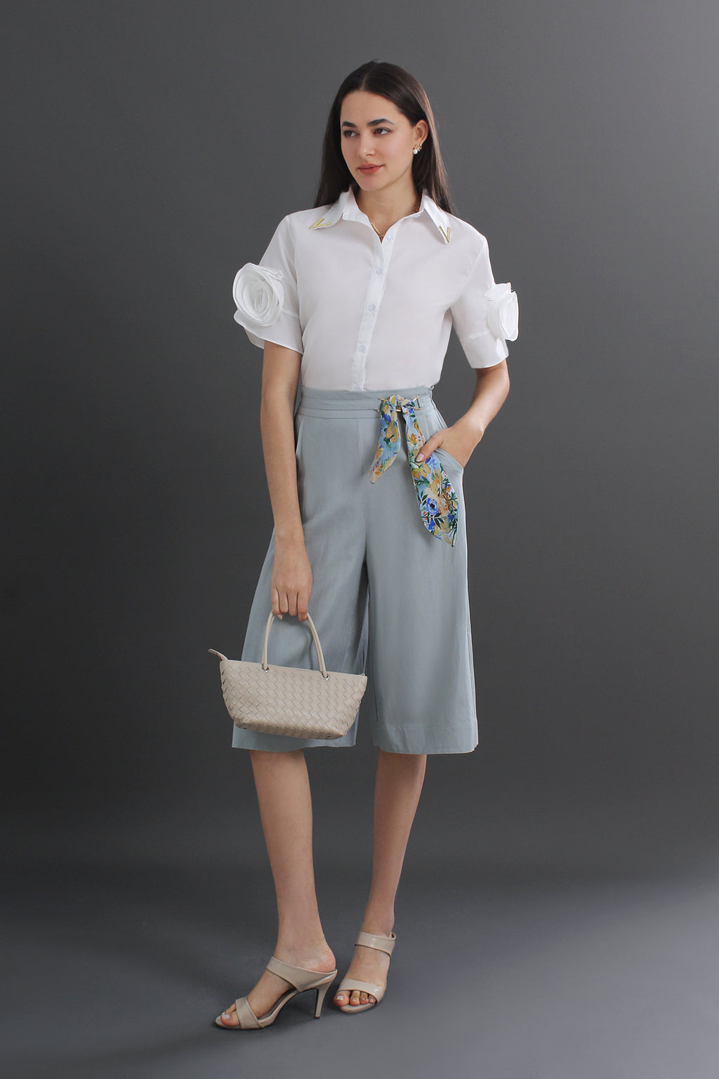 Linen Wide Leg Culottes Pants