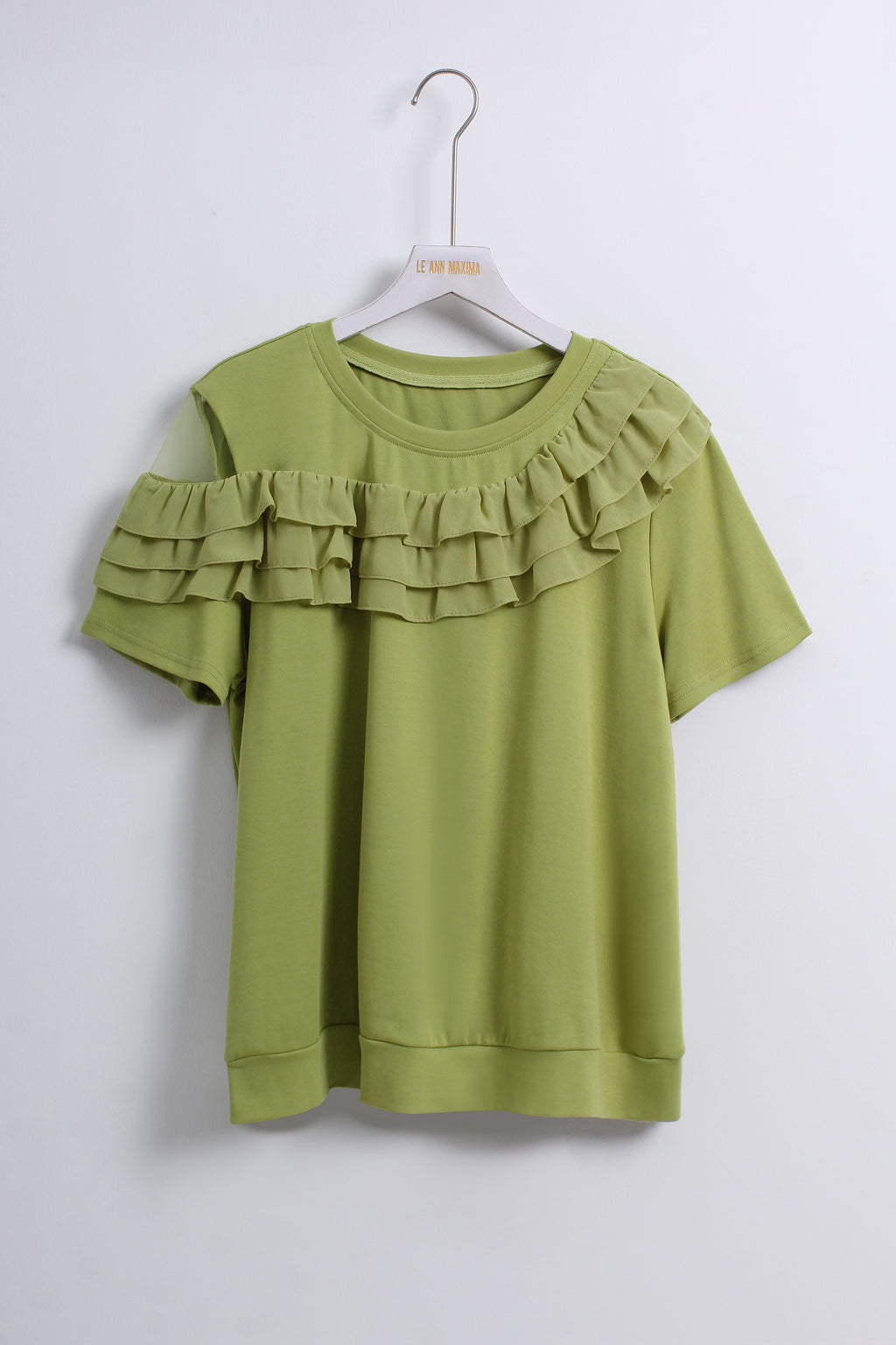 Ruffle Blouse in Green (XXL size)