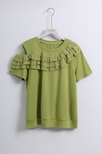 Ruffle Blouse in Green (XXL size)