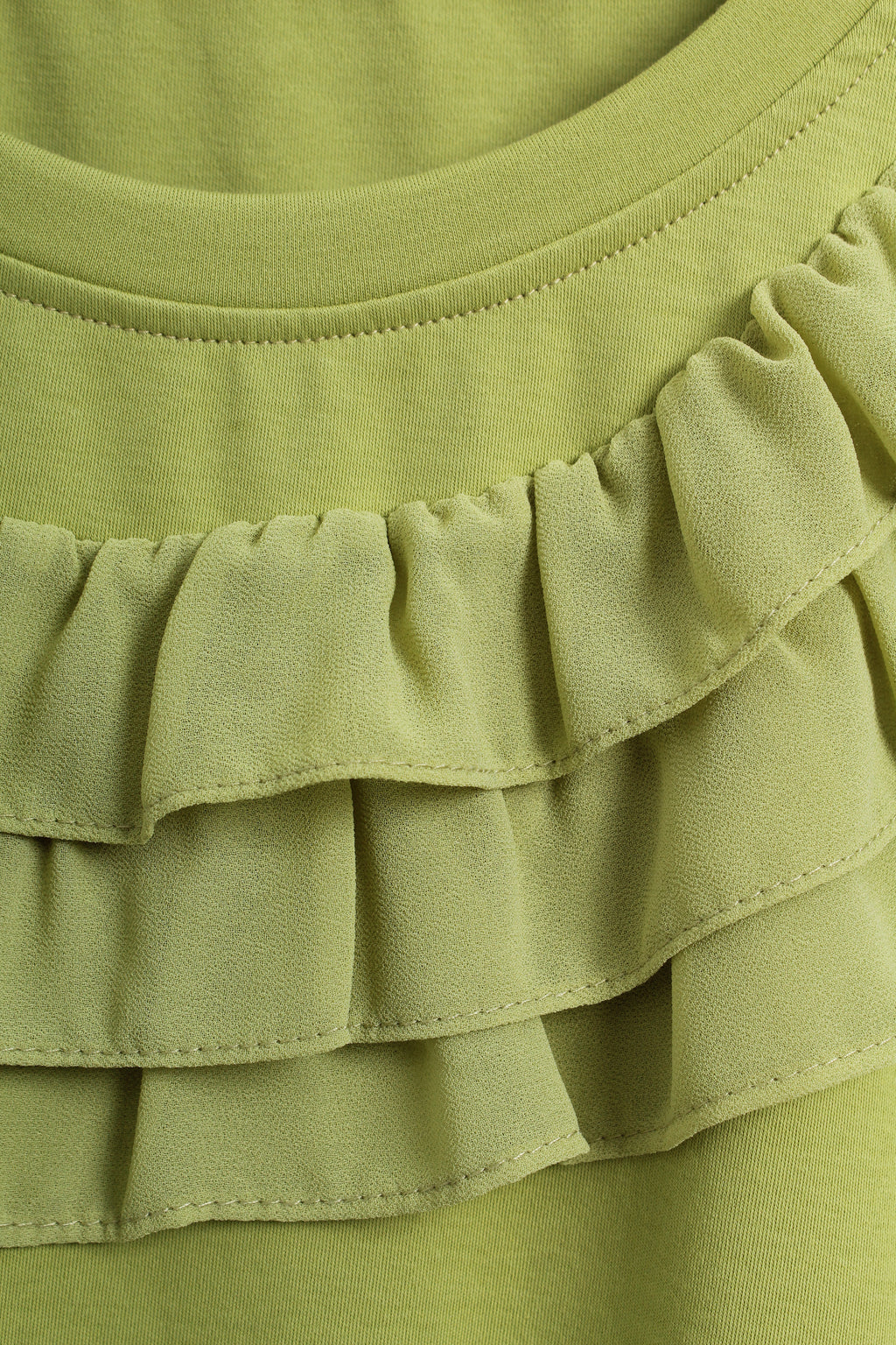 Ruffle Blouse in Green (XXL size)