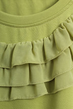 Ruffle Blouse in Green (XXL size)
