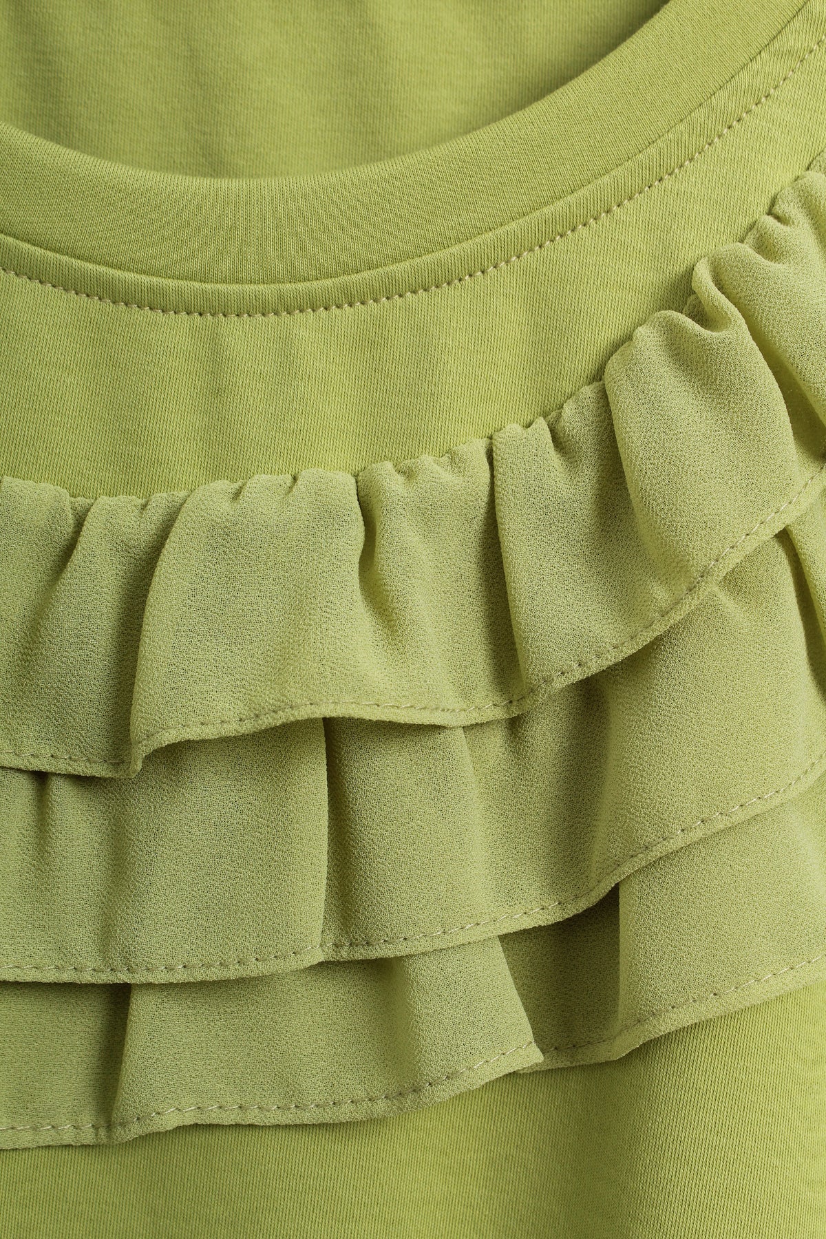 Ruffle Blouse in Green (XXL size)