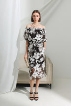 Seraphine Off-Shoulder Floral Midi Dress
