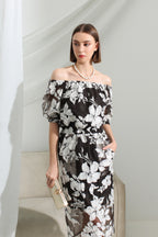 Seraphine Off-Shoulder Floral Midi Dress