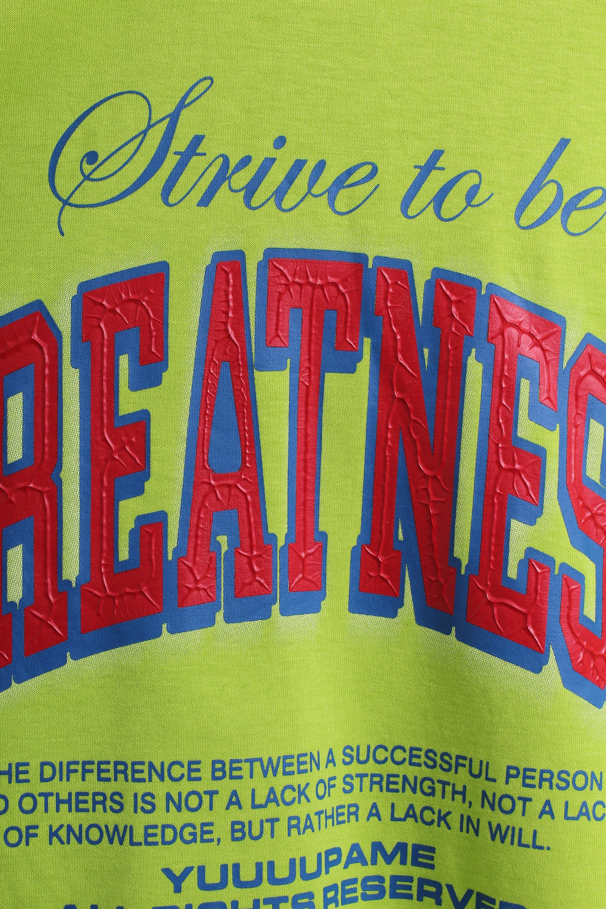 Greatness Oversized Graphic Tee in Lime Green (Free size)