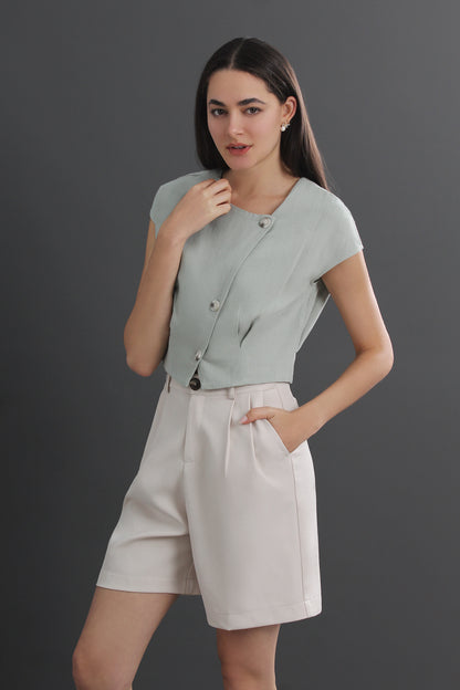 Lilavati Summer Casual Elegant Women Sweetheart Neck Short Sleeve Blouse