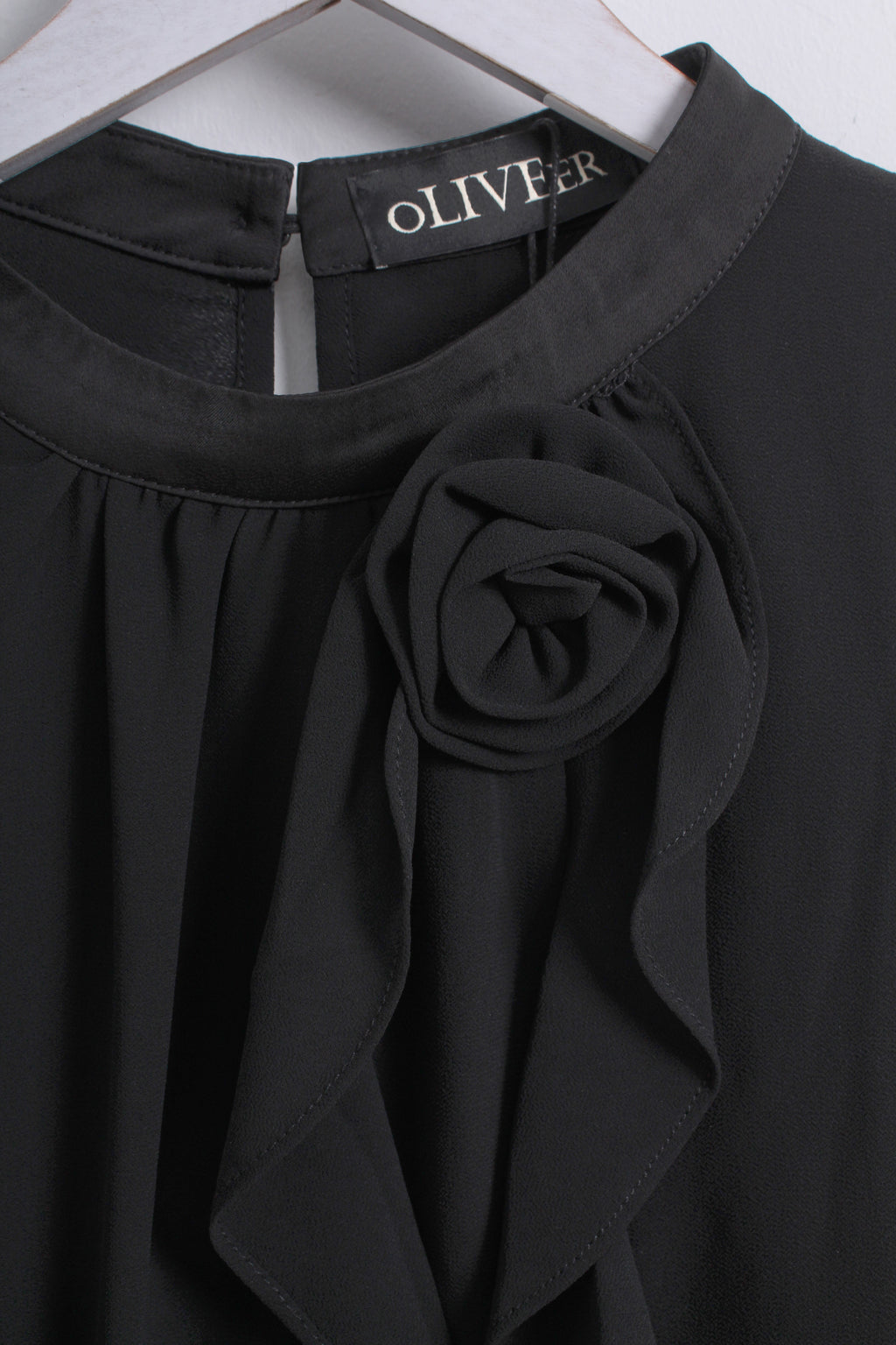 Chiffon Rose Blouse in Black (L size)