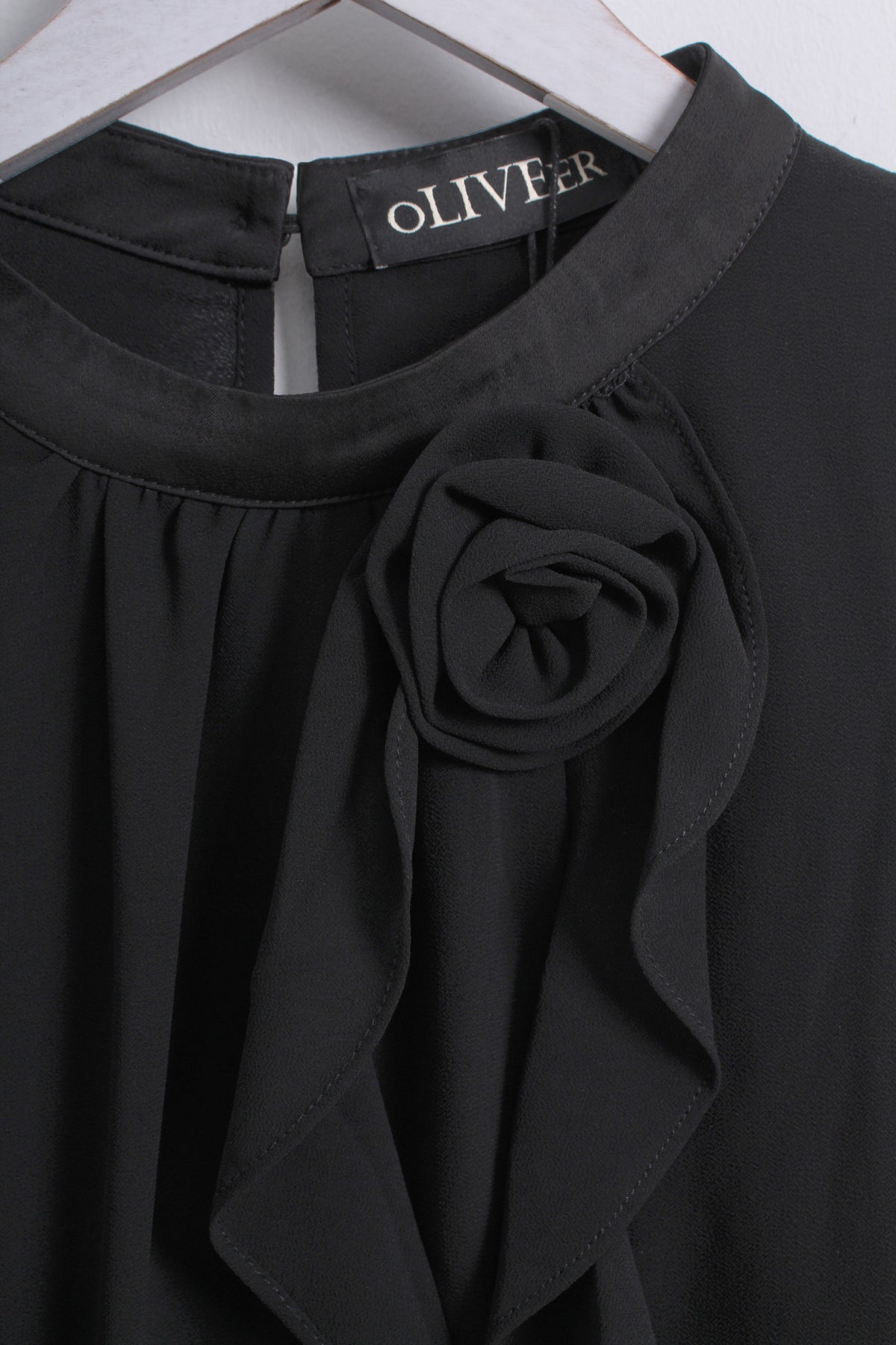 Chiffon Rose Blouse in Black (L size)