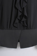 Chiffon Rose Blouse in Black (L size)