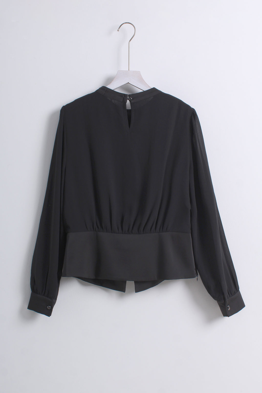 Chiffon Rose Blouse in Black (L size)