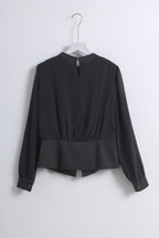 Chiffon Rose Blouse in Black (L size)