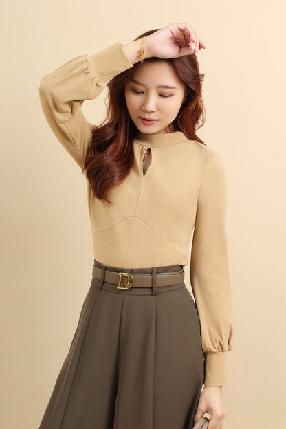 Mina Long Sleeve Cotton Top