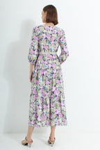Floral V Neck Maxi Dress