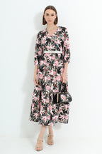 Floral V Neck Maxi Dress