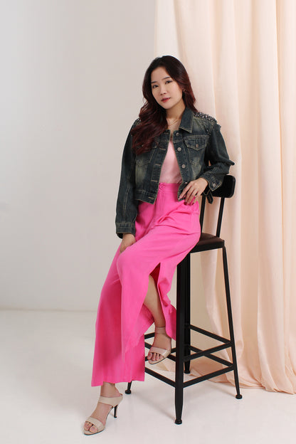 Miranda Crop Wide Leg High-rise Long Pants