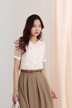 Pleated Flare Maxi Skirt