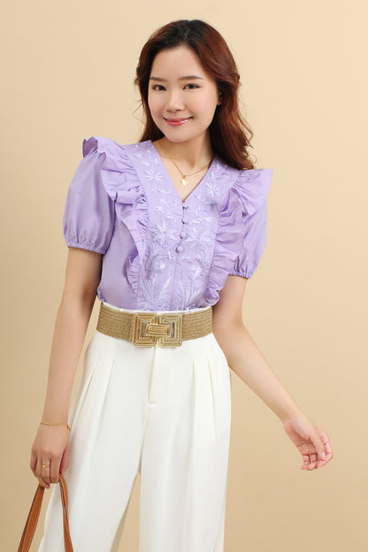 Rosella Embroidery Cotton Top